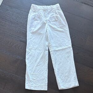 Aritzia white linen Effortless trouser pants